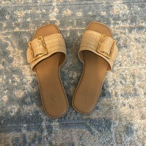 Rattan buckle sandals - like new condition
